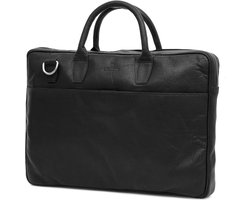 Montreal Dunne 15" Executive Zwarte Leren Tas