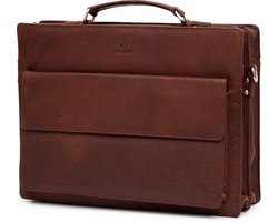 Montreal Tankleurige Compacte Leren Aktetas