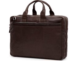 Montreal XL Bruine Lederen Laptoptas