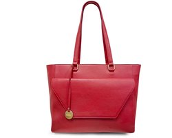 MŌSZ Leren laptoptas dames 15.6 inch - rood : Werktas / aktetas