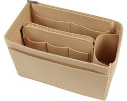 Multi-Compartiment Vilt Handtas Organizer - Grote Capaciteit Tote Bag Inzetstuk voor Make-up en Portemonnee
