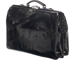 Mutsaers® Leren Laptoptas - The Classic - Werktas - Aktetas  - Ecologisch Leer - Zwart - 15.6 inch