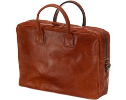 Mutsaers® Leren Laptoptas - The Sleeve Plus - Aktetas - Werktas - Cognac - 15.6 inch