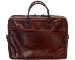 Mutsaers® Leren Laptoptas - The Sleeve Plus - Aktetas - Werktas - Donkerbruin - 15.6 inch