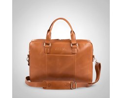 NEGOTIA Alpha Apex - Leren Laptoptas 15.6 inch - Aktetas & Werktas - Laptoptas Dames & Heren - Messenger Bag - Bruin