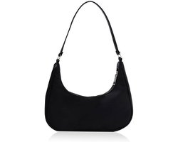 Nylon crossbody schoudertas voor dames - retro damestas uit de jaren 90 met ritssluiting