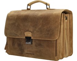 Old West Waco - Leren Aktetas / Laptoptas 15,6 inch - Vintage Bruin