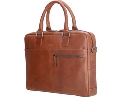 Old West Waco Leren Laptoptas 15,6 inch - Bruin