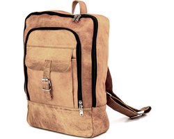 OnceDoce® Rugtas Echt Leren Rugzak – Urban Chique Laptop Tas ‘Andora’- 45x30x10cm - model 0740