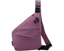 Paars- Schoudertas - Telefoontasje - Heuptas - Schoudertas Dames - Crossbody Tas Dames - Schoudertas Mannen - Schoudertas Heren Crossbody - Crossbody Bag Heren - Anti-Diefstal - rechterschouder - Sling Bag