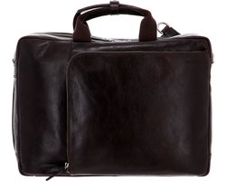 PICARD Leren Business tas Rugzak met laptopvak Buddy Business Bag and Backpack Cafe Bruine