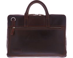 Plevier London laptoptas 16 inch bruin.