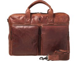 Pylos59 Laptoptas / Werktas - - 17 inch - Leer - Brenton - Cognac