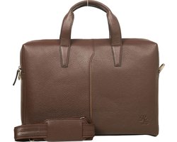 Royal Leather - 15" Laptoptas/Aktetas - Cross Body Sling - Bruin - Leer