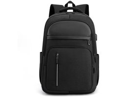 Rugzak - 15，6 inch - Geschikt Voor Laptoprugzak - Waterdichte Zakelijke Reisrugzak met USB-oplaadpoort - Multifunctionele Schooltas - Zwart
