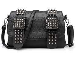 Schoudertas met doodskoppen - PU leer - Gothic punk stijl - Perfect voor elke outfit - ShopVlot