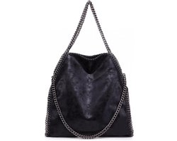 Schoudertas met Ketting – Dames Handtas – Zwart (S1760 BK)