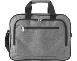 Schoudertas/aktetas/werktas - grijs - 40 x 30 cm - Laptoptas/documententas met verstelbare schouderband