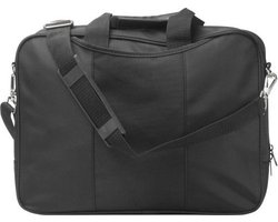 Schoudertas/aktetas/werktas - zwart - 37 x 29 cm - Laptoptas/documententas met verstelbare schouderband