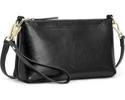 Selbro®, Echte leren crossbodytassen voor dames, trendy kleine schoudertassen en handtassen, clutch met polsband en 2 riemen