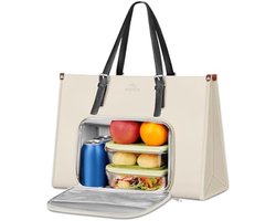 Selbro®, laptoptas dames met geïsoleerde lunchvak, 15,6 inch, beige, beige, utility