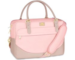 Selbro®, laptoptas, werktas, zakelijke aktetas, laptoptas 15,6 inch, schooltas, damesschoudertas, lerarentas, universiteitstassen, dames, roze, dames, notebooktas, handtas voor kantoor, roze