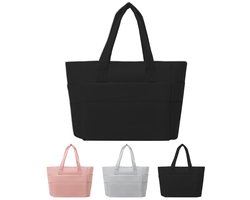 SnelShoppen - Lichtgewicht Dames Handtas Laptoptas Puffer Tote Bag Shopper Tas met Laptopvak Ritssluiting Waterdichte Schoudertas voor Werk Reizen Win