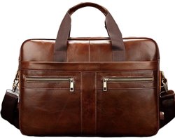 Stijlvolle Leren Laptoptas – Waterbestendig – Geschikt voor Laptop tot 15 inch – Schoudertas & Handtas – Meerdere Compartimenten - Urban U®