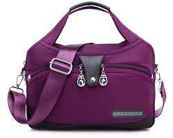 Stijlvolle lichte handtas met grote capaciteit - Premium waterbestendig - multifunctionele schoudertas - schoudertas - Schoudertas voor reizen, buiten, sport en werk (paars)