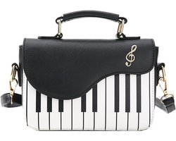 Stijlvolle PU-Leren Schoudertas Dames met Uniek Pianopatroon - Casual Handtas voor Meisjes