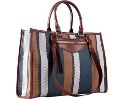 Stunq® Grote Werk tas voor Dames – Canvas Schoudertas 24L – Laptoptas 13 Inch – Kantoortas met Meerdere Vakken – Handtas & Schoudertas – Dagelijks Gebruik