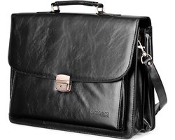Tassia® Aktetas - 14 Inch PU Leren Aktetassen Voor Heren en Vrouwen - Laptoptas - Werktas - Zwart