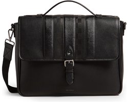 Ted Baker aktetas business tas met laptopvak Wayvees House Check PU Satchel Black zwart