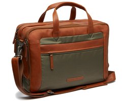 The Chesterfield Brand - Leren Laptoptas Staal Groen Nivano