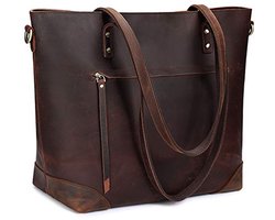 Vintage 3-Way Leer Dames Schoudertas - Laptop, Reis, Werk, Handtas, Messenger