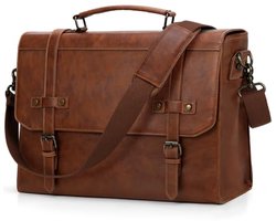 Waterdichte Aktetas voor Heren - Vintage Laptoptas 17,3 inch voor Werk en School