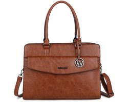 Wimona Valentina Schoudertas Laptop 15.6 Cognac