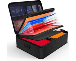 YOZHIQU Warmte-isolatie documentenopbergtas - 5200℉ Geïsoleerd - Afsluitbaar - Brandwerende documententas - met 7 compartimenten - aktentas - Draagbare documentenkoffer