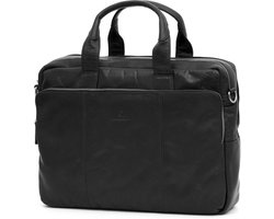 Zwarte Leren Montreal Werktas