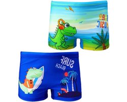 2-Pack Cartoon Zwemkleding voor Jongens - Zwembroek en Jongensshorts Blauw voor Strand en Zwembad