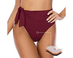 Allecta - Dames Bikinibroek met Hoge Taille en Plooien - Sexy Hotpants - Lage Taille Zwembroek