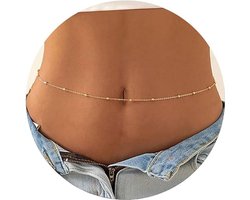 Allecta - Gouden buikketting met bikini design voor vrouwen - lichaamsketting voor de zomer en strand - verstelbaar.