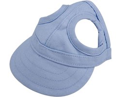 Allecto - Huisdier Zonnehoed - Verstelbaar - Gestreept - Zomer - Zonnekap met Oorgaten - Pet-ouder Kind Hoed - Geschikt voor Honden en Katten - Blauw - Baseball Cap