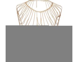 Allecto plus - Fringe body chain met kristallen voor bikini, schouder en strand in de zomer