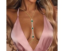 Allecto plus - Groene Crystal Body Chain - Mode Accessoires - Sexy Bikini Ketting - Nachtclub Sieraden voor Vrouwen