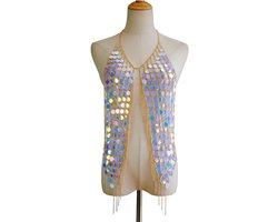 Allecto plus - Sexy Kristallen Body Chain Bikini Sieraad voor Vrouwen - Blauw