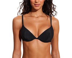 Allecto plus - V-hals Beugelbikinitop voor dames | Geribbelde Plunge badpak met Sexy Ontwerp | Ongevoerde Bh in diverse Maten