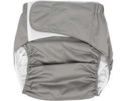 Allecto - Wasbare Katoenen Luier voor Volwassenen - Incontinentiebescherming - Grijs - Verstelbaar Ondergoed - Heren Dames - Ouderen - Ademende Stoffen - Luieropening Zak