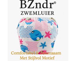BZNDR® - Zwemluier vissen - 0-3 jaar - 5 t/m 18 kg - Wasbaar - Zwemluier baby