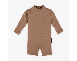 CHOCOLATE RIBBED BABY - 68/74 - Zwempakje lange mouw UV50+ bescherming